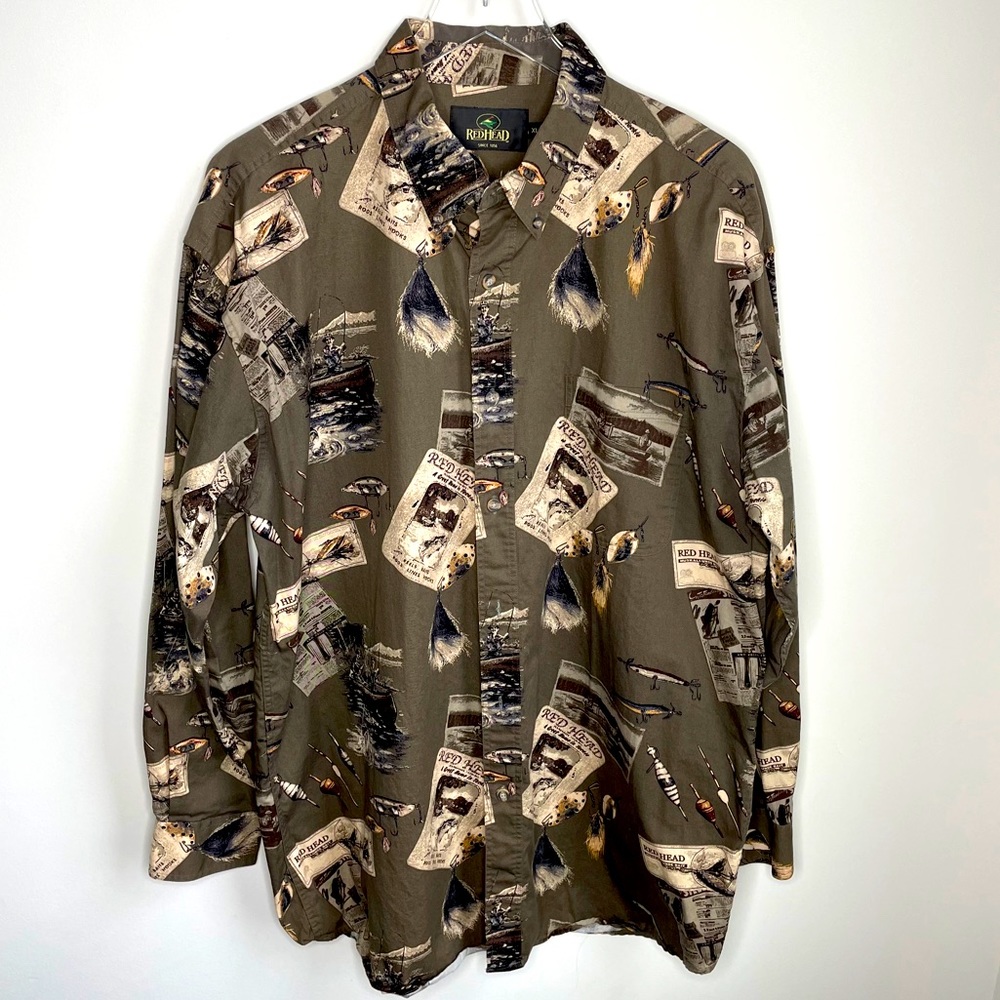 VINTAGE RED HEAD All Over Print Button Down Shirt